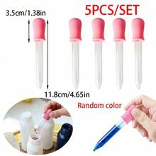 Bộ 1/3/5 ống nhỏ giọt bằng nhựa có đầu bi silicon, ống nhỏ giọt silicon, ống nhỏ giọt có vạch chia, thích hợp để làm nến, trị liệu bằng hương thơm, thêm hương liệu và chất tạo màu. - 1 bộ - Xem 11