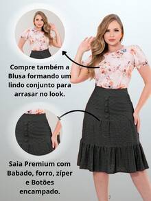 Women's Midi Skirt Fashion Social Evangelical Ruffle Party Round Casual Executive - 黑色 - 查看 4