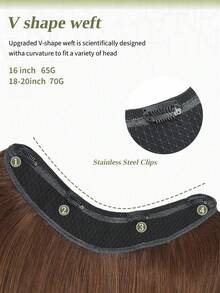 DNE HAIR V Part Clip In Hair Extension 100% Human Hair One Piece With 4 Clips 2# Middle Brown Straight Real Human Hair For Women Easy To Style With Hair Curler And Straightener Invisible Suitable For Add Volume All Day WearFor All Hair Types & Fashion Lovers - S4 - View 3