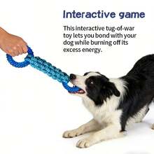 Large/Extra Large Dog Dual-Ring Knotted Rope Toy, Non-Slip Handle, Durable Chew Toy For Teeth Cleaning And Tug-Of-War Interactive Play - Multicolor - View 3