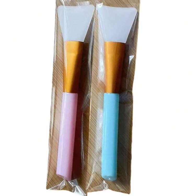 2pcs Silicone Face Mask Applicator, Elastic Mask Spreading Tool, Soft Moisturizing Cream Brush Suitable For Mud, Clay, Charcoal - 2pcs Blue+Pink - View 12