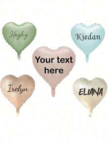 1pc Customizable Gold Foil Heart Shaped Balloon, Can Print Name, Matte Heart Balloon, Valentine's Day Balloon, Personalized Birthday Balloon, Custom Balloon, Self-Designed Balloon - Multicolor - View 10