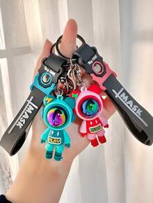 1个可爱卡通闪电熊钥匙扣，男女通用个性化包包挂件，汽车钥匙链，创意小礼物 - 彩色 - 查看 4