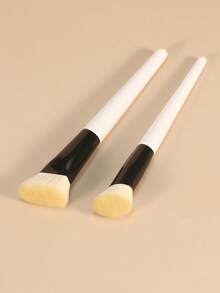 2pcs Makeup Brush Set, Suitable For Foundation, Powder, Concealer And Multi-Functional Kabuki Blending Brush, With Carrying Case, Ideal For Beginners - Black and White - View 8