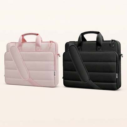 TECOOL 14-17.3 Inch Laptop Carrying Case Sleeve With Strap, Puffy Laptop Sleeve Bag For Women,Waterproof Briefcase Compatible With 5.3'' Air,15.4 16'' Pro,14-17.3 Inch HP Laptop And Other Brands Of Laptops
