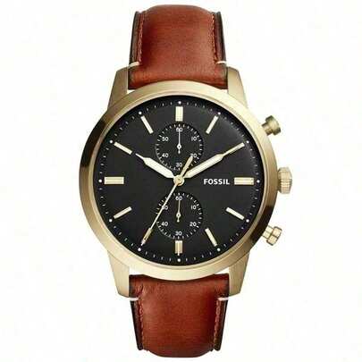  Reloj de cuarzo con tres agujas para hombre Fossil, caja de acero inoxidable / cristal resistente a los arañazos FS5338