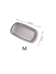 1pc Vintage Distressed Stainless Steel Rectangular Flat Plate, Steak Snack Dessert Dish, Shallow Plate, Commercial Barbecue Tray - View 9
