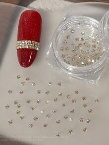 1 Hộp Đá Cubic Zirconia Hình Vuông Nhỏ Lấp Lánh Màu Champagne Đế Phẳng Dùng Làm Trang Trí Móng Tay, Đồ Trang Trí Móng Tay Đính Đá Tự Làm - Nhiều màu - Xem 9