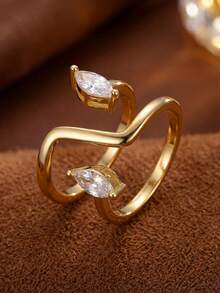 1pc Women's Asymmetrical Line Design Silver Ring, Suitable For Valentine's Day/Birthday/Couple Gift, Can Be Stacked For DIY Romantic Thin Rings, Exquisite Jewelry Gift - Line - View 7