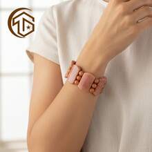 Zhenwei xina A Bohemian-Style Orange Natural Stone Bracelet, Suitable For Women To Wear Daily Or Give As A Gift. It Can Be Presented As A Valentine's Day Gift, Mother's Day Gift, Thanksgiving Day Gift, St. Patrick's Day Gift, And Easter Gift - Orange - View 6