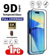 1pc Ultra-Clear Tempered Glass Screen Protector, Full Coverage, Anti-Fingerprint, Anti-Drop, Anti-Scratch, 9H+ Hardness, Compatible With IPhone 17 Pro Max/17 Air/16 Pro Max/16 Pro/16 Plus/16/15 Pro Max/14 Pro/13/11 Smartphones - Black - View 8