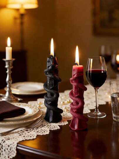 【灵蛇蜡烛】节日庆典灵蛇盘绕柱形香氛蜡烛 | 家居装饰蜡烛