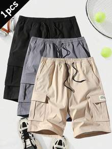 Quần short cargo nam kiểu dáng thường ngày, nhiều màu sắc, chất liệu polyester, dây rút eo, dây đeo vai điều chỉnh được, cạp chun co giãn, nhiều túi, lý tưởng cho phòng tập thể dục, có thể giặt được, quần short thể thao mùa hè, vải bền, quần jogger, món quà hoàn hảo cho bố và bạn trai nhân dịp tựu trường, Giáng sinh. - Màu be - Xem 6