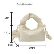 Women's Handbag With Cloud Pleats, Solid Color, Stylish With A Knot, Suitable For Going Out. - 白色 - 查看 6