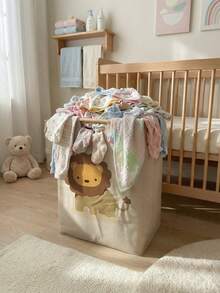 Giỏ đựng đồ giặt gấp gọn dung tích lớn, họa tiết động vật, tay cầm bằng gỗ, đa năng dùng cho phòng tắm, phòng trẻ em, đựng quần áo bẩn, đồ chơi và các vật dụng khác. - Nhiều màu - Xem 5