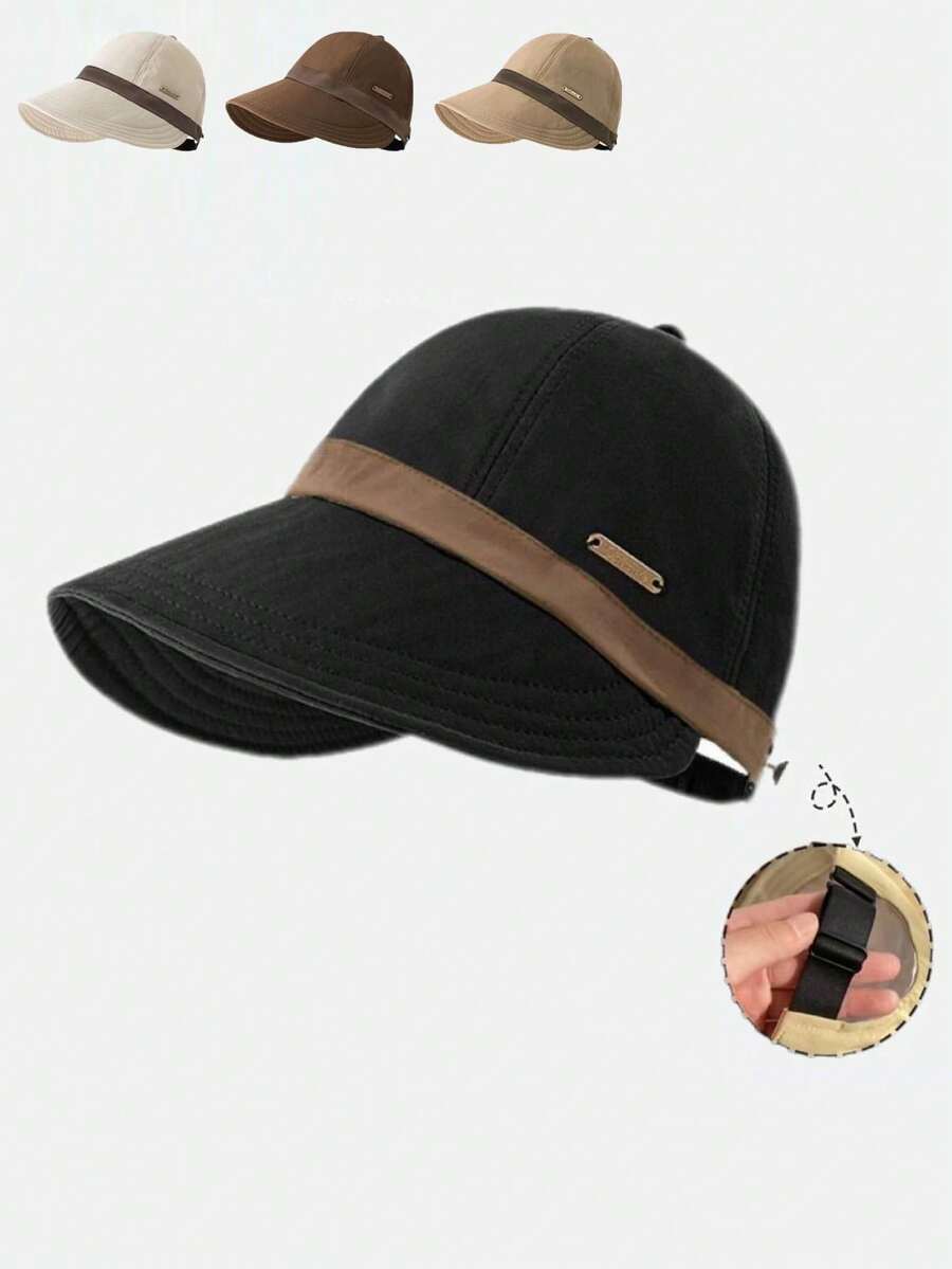 1pc Fashionable & Versatile New Loose Brim Hat, Suitable For Ponytail, Chic Design - A - View 1