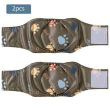 2pcs Reusable Washable Male Dog Diapers, 3pcs Breathable Belly Bands (For Male Dogs In Summer), Male Dog Diapers - Multicolor - View 12