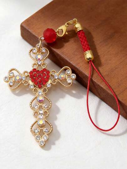 Lianxyfu 1Pc Cross Phone Charm, Zinc Alloy Pendant – Stylish Decor For Phone, Bags, & Car Keychains. Keychain A Versatile Accessory & Fashion Gift Idea.