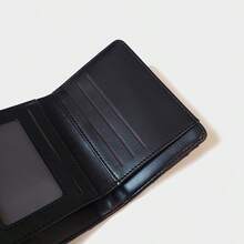 Retro Black Quilted Compact Wallet, Luxury Elegant Multi-Card Slots Faux Leather Clutch Purse - Multicolor - View 6