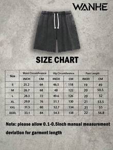 WANHE Washed Shorts, Unisex Style, Couples' Matching Outfit - Ideal For Spring & Summer Wear, St. Patrick's Day, March Madness, Music & Art Festivals, Easter, Carnival, Perfect Gift Choice. Motorcycle Speed Shop Print, Washed Shorts For Motorcycle Enthusiasts, Street Style Summer Casual Wear, Graphic Design, Comfortable Fit, Urban Lifestyle - 黑色 - 查看 5