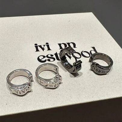 1 Pair Metal Letter Hoop Earrings, Unisex Couple Style Suitable For Daily Wear