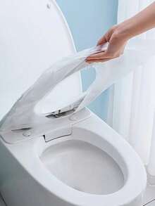 一次性马桶座套，塑料材质，防水防滑，独立包装，便携式马桶座套 - 無色 - 查看 2
