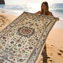 1 件复古花卉印花沙滩巾，柔软舒适轻便，适合旅行、游泳、潜水、冲浪、瑜伽、露营等各种场合，是沙滩必备用品。 - SSTJ10516 - 查看 2