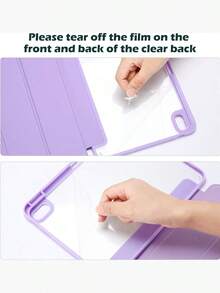 适用于 Air 11 英寸 M4/M3/M2 (2026/2025/2024)、Air 第五代/第四代 (2022/2020) 10.9 英寸的混合超薄保护壳 - 防震保护套，带透明后盖和笔槽，紫色 - 紫羅蘭色 - 查看 5