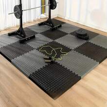 11.81x11.81 英寸优质 EVA 泡沫垫，树叶纹理，防滑互锁地垫，适用于瑜伽、健身、儿童房 - 查看 6