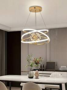 Luxury Crystal Pendant LED Dining Room Chandelier, Modern Minimalist Creative New Style Dining Hall Personalized Atmospheric RGB Adjustable Pendant Light - Gold - View 4