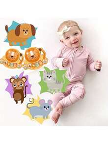 Caja de música con diseño de león de dibujos animados, mini juguete educativo para niños pequeños - Amarillo - Ver 6