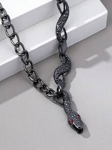 时尚暗黑朋克风黑色蛇链项链，女士款 - 項鍊 - 查看 4