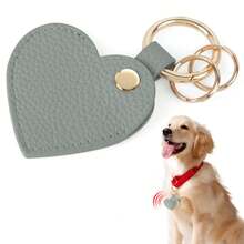 PU Leather Heart-Shaped AirTag Protective Case With Keychain, Full Protection, Portable, Shockproof, Scratch-Resistant, Anti-Collision. AirTag Keychain Does Not Affect Signal. Can Be Attached To Car Keys, Bags, Luggage, Wallets, Children, Bicycles, Dogs And Cats. - Multicolor - View 4
