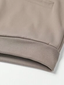 Voidago Sudadera con capucha con cremallera para hombres con estampado de letras y números, bolsillo grande, chaqueta deportiva casual para primavera y otoño, chaqueta de sudadera de alta calidad - Caqui - Ver 5