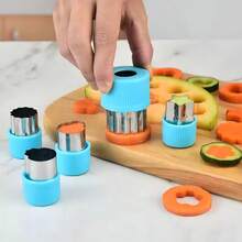 6/10pcs Stainless Steel Vegetable Fruit Flower Cartoon Shaped Cookie Cutter Mold, Baking Pastry Stamp Mold - Multicolor - View 6