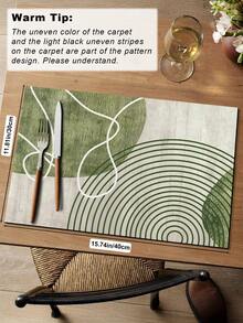 1pc Rubber Material Kitchen Long Runner Rug, Colorful Geometric Print Pattern, Nordic Luxury Style Kitchen Mat, Long Runner Rug For Laundry Room, Thick Fabric With Foot Feel, Easy Care Machine Washable, Practical Entryway Doormat Home Decor, Suitable For Dining Room, Kitchen, Laundry Room, Indoor Entrance, Autumn/Winter Gift - Green - View 14