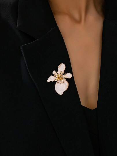 1 pezzo Elegante spilla da donna con fiore a goccia esagerato, adatta per uso quotidiano