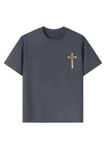 Graphic Tee For Preteen Girls "Let Me Tell You About My Jesus", Made Of Soft And Comfortable Fabric, Suitable For Outdoor Sports, Casual Wear, Street Style, Campus Style, Top - 深灰色 - 查看 9