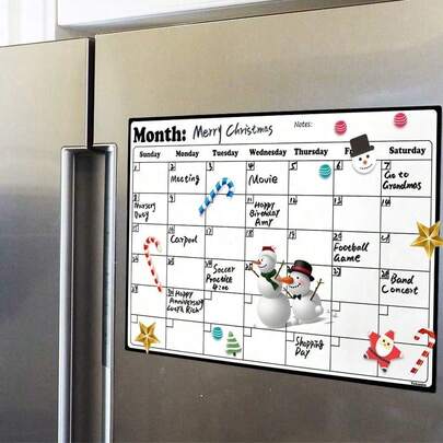Fridge Calendar Magnetic Dry Erase Whiteboard For Refrigerator Planners 11.5 Inches X 14.7 Inches{Inchcolorinch:InchWhiteinch}