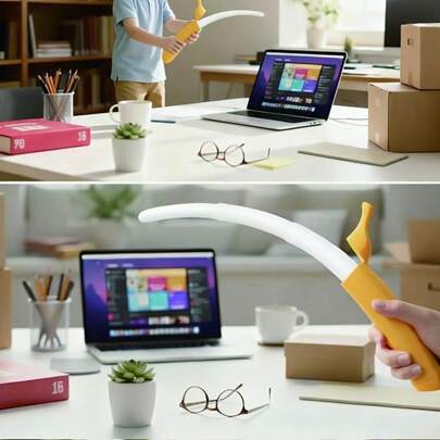 可伸缩香蕉剑，配有3D打印香蕉杆 - 逼真的塑料香蕉模型，适用于角色扮演、化装舞会和其他主题活动，男女皆宜的新奇道具