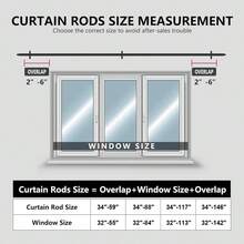 1 Set Black Curtain Rod, Length 35 - 147 Inches, Diameter 1 Inch. Decorative Curtain Rod Set, Adjustable, Heavy Duty, Suitable For Curtains In Bedroom, Living Room - Conical - Black - View 4