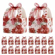 12PCS Wedding Party Favour Candy Treat Paper Boxes With Handle And Ribbon, Gift Packaging Boxes For Bridal Shower Anniversary, Happy Mother's Day Gift Treat Paper Boxes - Multicolor - View 10