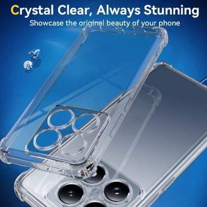 One Transparent Shock-Resistant Mobile Phone Case For Compatible With Xiaomi 17/ 15T 5G/Compatible With Xiaomi 15T PRO 5G/Compatible With Note 12 Turbo/ Compatible With Note 15 Pro/Phone Case, Phone Protective Cover, Phone Jacket, Black Phone Case, Simple Phone Case, Solid Color Phone Case, Black TPU Phone Case With Impact Resistance (Military-Grade Impact Resistance), Lightweight Phone Case, Phone Protective Cover, Phone Shell.