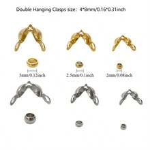 A Set Of 160pcs Stainless Steel Golden Connecting Rings, Which Includes 80pcs Double Hanging Clasps And 80pcs Positioning Beads, Suitable For Making Jewelry Accessories, Bracelet And Necklace Connectors, Earring And Pendant End Clasps - Buckle + Positioning Bead - View 6