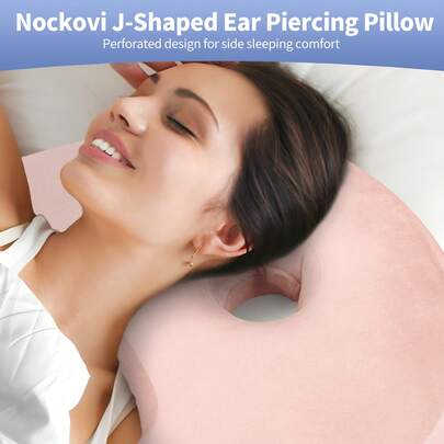 1 Picec J-Shaped Hollow Side Sleeping Pillow, Neck Support Breathable Ear-Friendly Pillow, Multi-Functional Support Pillow For Pregnant Women & Adults