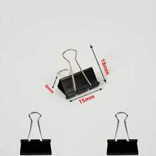 1盒[12个/盒]办公用品大号回形针，财务账户夹，燕尾夹，票据夹，文件票据夹，文件夹，试卷夹，大号回形针，文具黑盒，大号活页夹，适用于办公室、家庭和学校，可快速装订文件组，并封住冷冻蔬菜和土豆袋；大号、中号、小号，燕尾蝴蝶夹，反尾夹，长尾夹，回形针 - 多色 - 查看 20