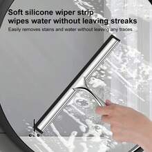 Stainless Steel Glass Wiper Durable Squeegee Shower Cleaner Doors Bathroom Windows - Multicolor - View 3