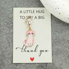 1件/9件套可爱猫咪钥匙扣套装，附赠感谢卡，便携式口袋猫咪礼物，是送给老师、家人、朋友、生日、派对的理想之选，猫咪主题配饰，可用作包包挂饰或车钥匙扣，动物主题纪念品 - 彩色 - 查看 6