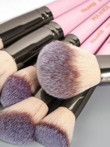 MAANGE Juego de 4 brochas profesionales para maquillaje facial con estuche de cartón: brocha triangular para corrector, brocha para base, brocha para polvos de doble punta, brocha para rubor, brocha para contorno, brocha para sombra de ojos, herramientas de maquillaje con fibra suave para facilitar su transporte, brocha para viajes, regalo para mujeres y niñas. - Rosa - Ver 4