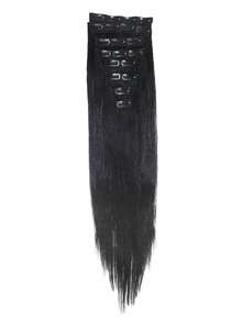Echthaar-Extensions für Frauen und Mädchen in natürlicher schwarzer Farbe mit Clips, für schwarzes Haar, einfach zu installieren, echtes schwarzes glattes Haar für Frauen mit natürlichem Aussehen und einfacher Anwendung, sichere Clip-Befestigungen, Volumen- und Längenverbesserung, Alltagsfrisur für mehr Volumen und Länge, glatte Haarteile für alle Haarlängen 8-30 Zoll mit 20 Clips für Frauen. Gerade Clip-In Haarverlängerungen in natürlichem Schwarz, geeignet als Geschenk. - SNatural - Übersicht 7